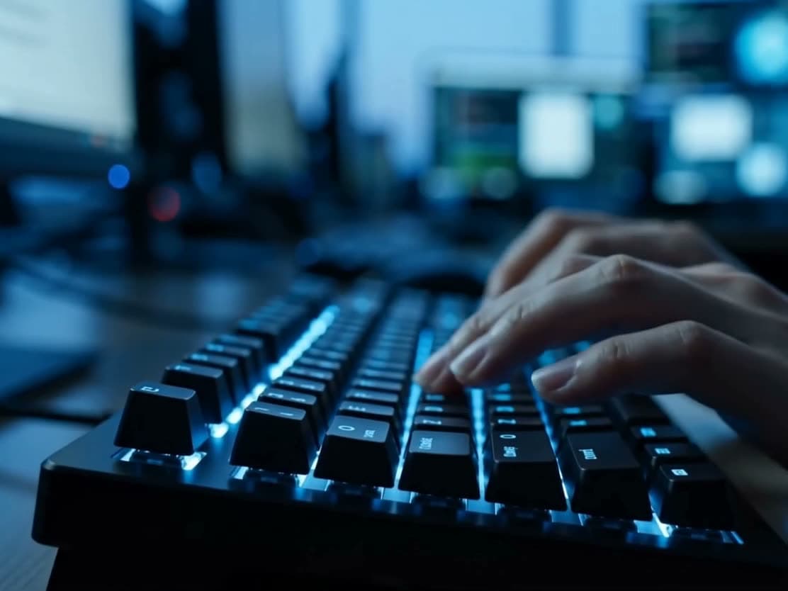 Hände tippen auf einer Tastatur