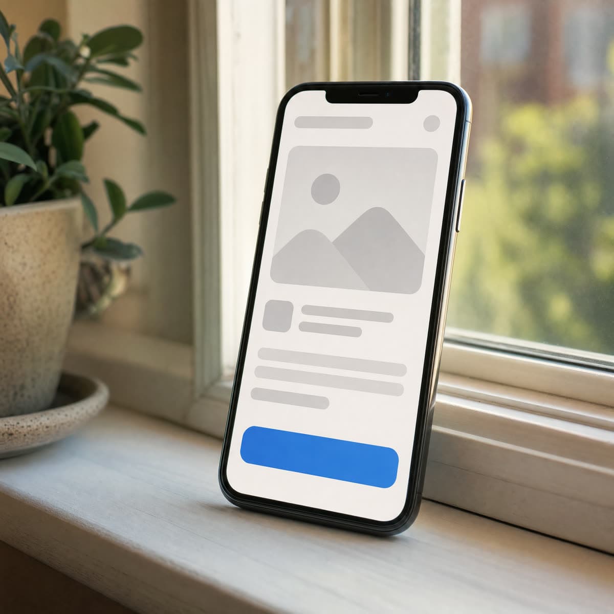 Smartphone mit einer App, die aus dem Browser installiert wurde