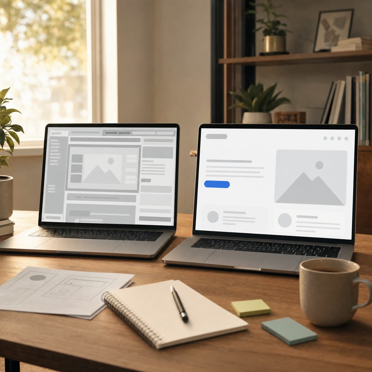 Alte und neue Fassung einer Webseite nebeneinander