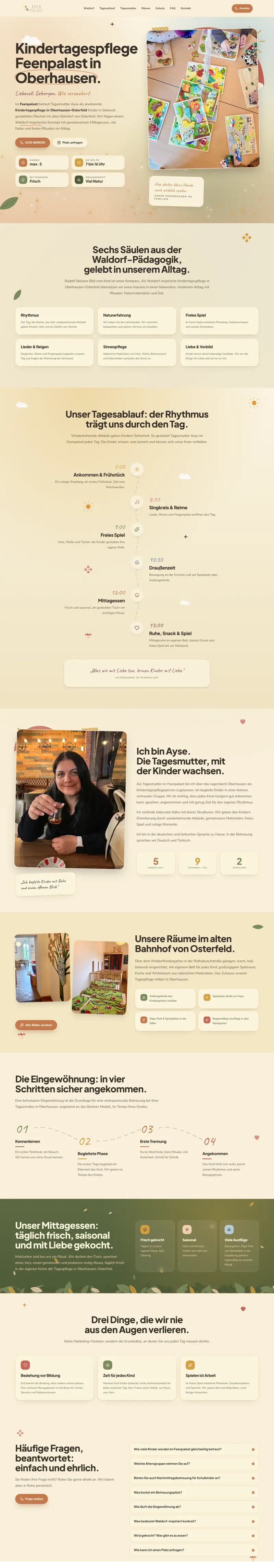 Die Seite feenpalast.de von oben bis unten